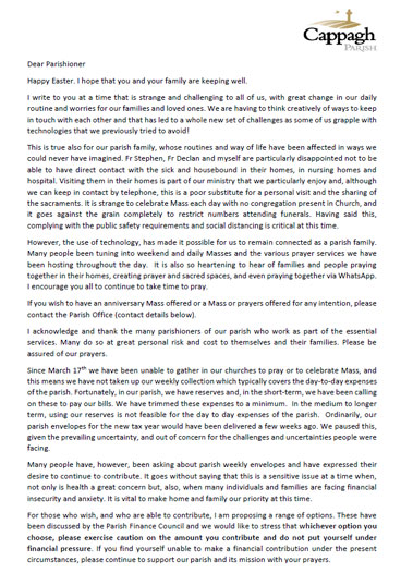 Letter From Fr Kevin